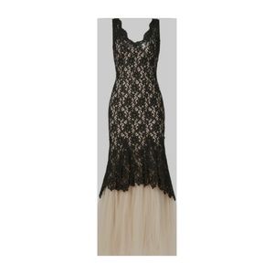 Black lace and tulle gown